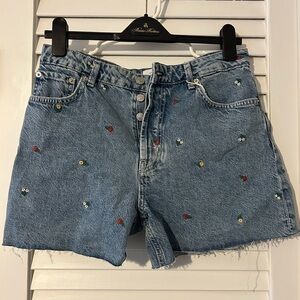 Rails Zuma Vintage Jean Shorts with Floral Embroidery - Size 28